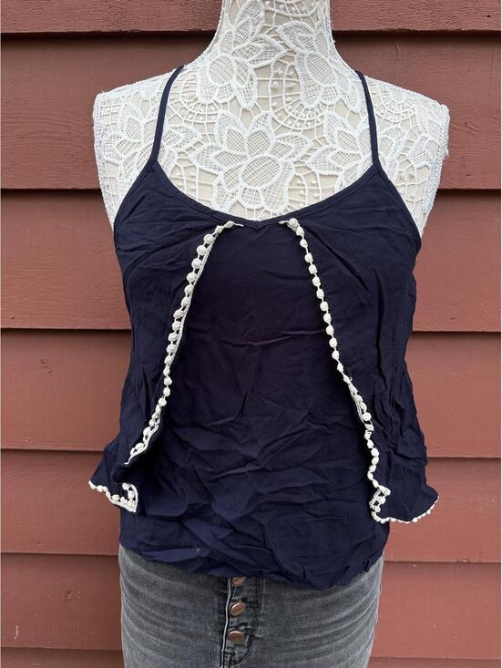 Maurices Tops - Maurice's Navy Y2K Fairycore Rayon Flutter Hem Cami Tank Top